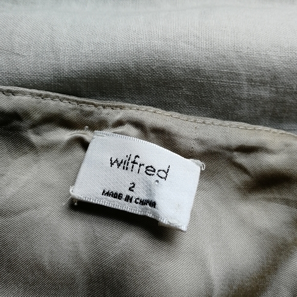 WILFRED Isabelle Dress Olive Beige Mini Silky Cupro Size 2 Aritzia - Picture 7 of 14